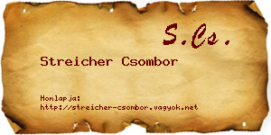Streicher Csombor névjegykártya
